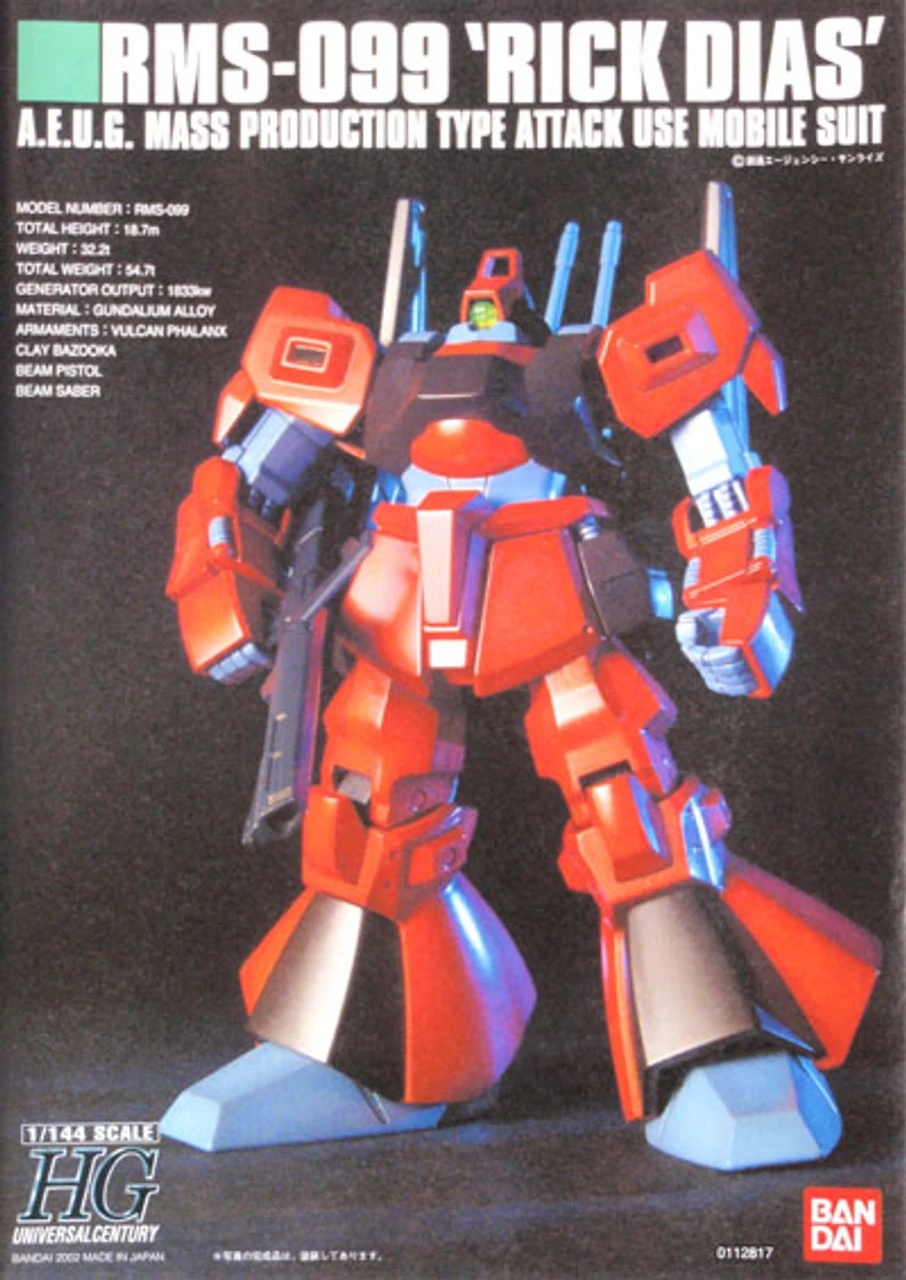 Bandai HGUC 033 Gundam RMS-099 RICK DIAS 1/144 Scale Kit 5 Bandai HGUC 033 Gundam RMS-099 RICK DIAS 1/144 Scale Kit - Image 3